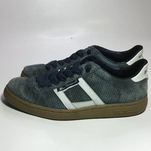 Ben Sherman Compton 2 Leather Perforated Leather Sneaker Blue Size 8 GUC